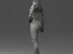 girl in white tight dress 0327 3D Model