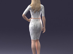 girl in white tight dress 0327 3d print ready 3D Print Model