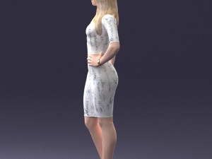 girl in white tight dress 0327 3d print ready 3D Print Model