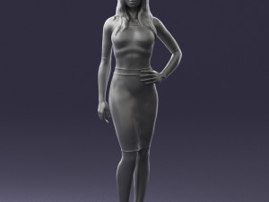 girl in white tight dress 0327 3d print ready 3D Print Model