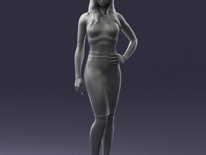 girl in white tight dress 0327 3d print ready 3D Print Model