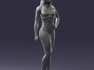 girl in white tight dress 0327 3d print ready 3D Print Model