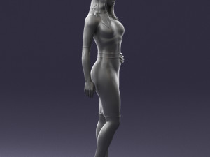 girl in white tight dress 0327 3d print ready 3D Print Model