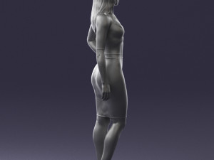 girl in white tight dress 0327 3d print ready 3D Print Model