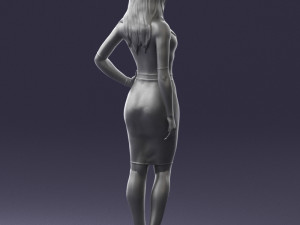 girl in white tight dress 0327 3d print ready 3D Print Model
