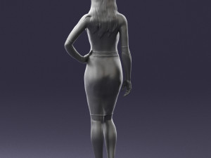 girl in white tight dress 0327 3d print ready 3D Print Model