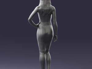 girl in white tight dress 0327 3d print ready 3D Print Model