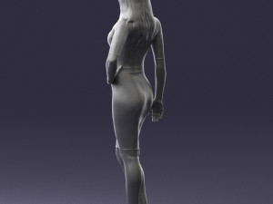 girl in white tight dress 0327 3d print ready 3D Print Model