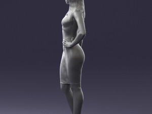 girl in white tight dress 0327 3d print ready 3D Print Model