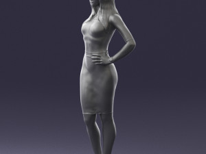 girl in white tight dress 0327 3d print ready 3D Print Model