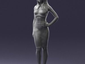 girl in white tight dress 0327 3d print ready 3D Print Model