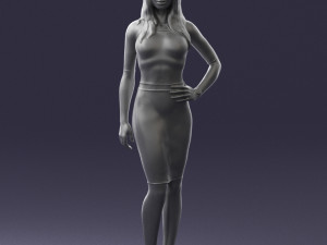 girl in white tight dress 0327 3d print ready 3D Print Model