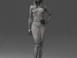 girl in white tight dress 0327 3d print ready 3D Print Model