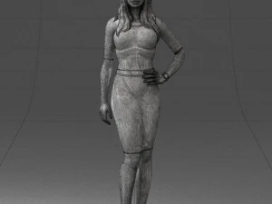 girl in white tight dress 0327 3d print ready 3D Print Model