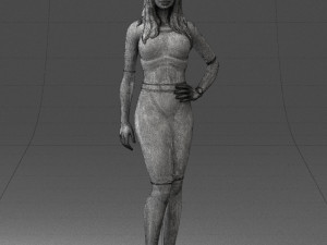 girl in white tight dress 0327 3d print ready 3D Print Model