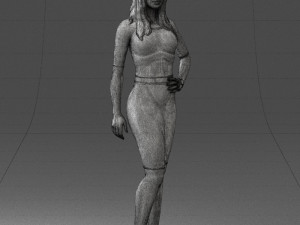 girl in white tight dress 0327 3d print ready 3D Print Model