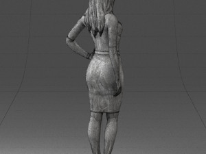 girl in white tight dress 0327 3d print ready 3D Print Model