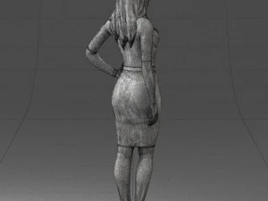 girl in white tight dress 0327 3d print ready 3D Print Model