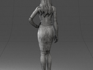 girl in white tight dress 0327 3d print ready 3D Print Model