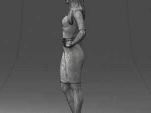 girl in white tight dress 0327 3d print ready 3D Print Model