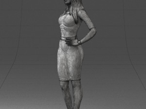 girl in white tight dress 0327 3d print ready 3D Print Model