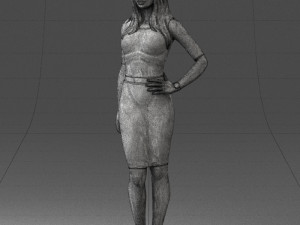 girl in white tight dress 0327 3d print ready 3D Print Model