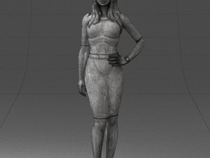 girl in white tight dress 0327 3d print ready 3D Print Model