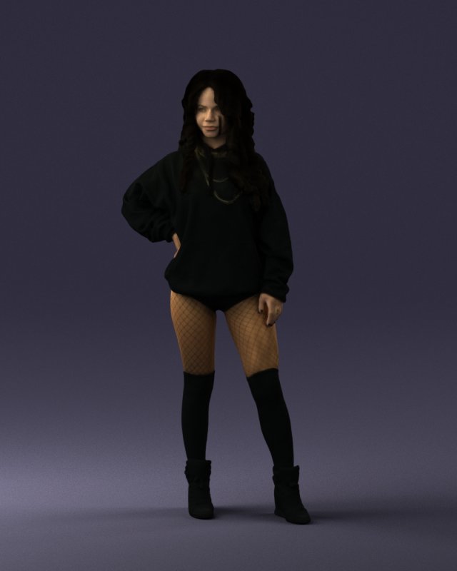 girl in revealing dress 0328 3D Model .c4d .max .obj .3ds .fbx .stl .blend 