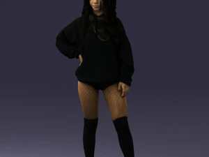 girl in revealing dress 0328 3D Model