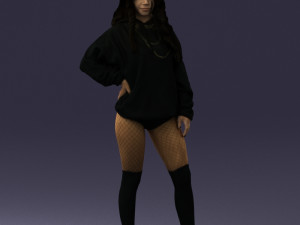 girl in revealing dress 0328 3D Model