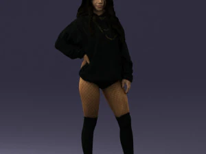 girl in revealing dress 0328 3D Model