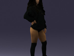 girl in revealing dress 0328 3D Model