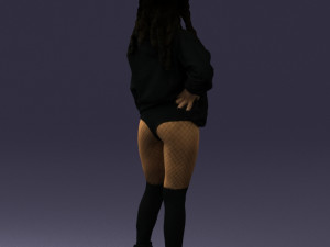 girl in revealing dress 0328 3D Model