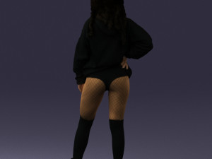 girl in revealing dress 0328 3D Model