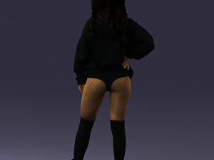 girl in revealing dress 0328 3D Model