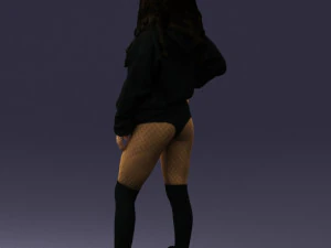 girl in revealing dress 0328 3D Model