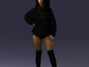 girl in revealing dress 0328 3D Model