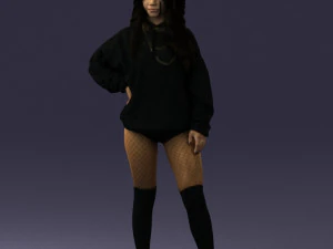 girl in revealing dress 0328 3D Model