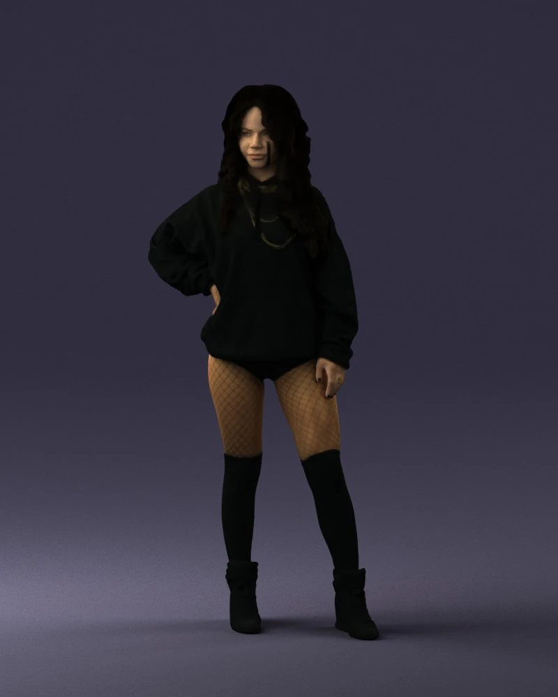 girl in revealing dress 0328 3d print ready 3D Print Model .c4d .max .obj .3ds .fbx .stl .blend 