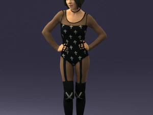 M&auml;dchen im freiz&uuml;gigen Kleid 0329 3D Modell