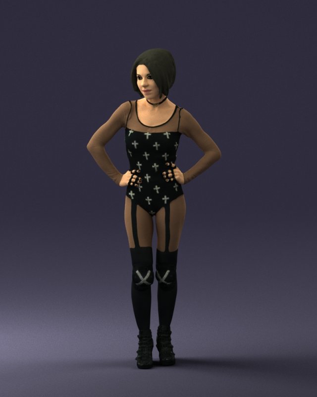 girl in revealing dress 0329 3d print ready 3D Print Model .c4d .max .obj .3ds .fbx .stl .blend 