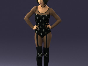 girl in revealing dress 0329 3d print ready Modèles 3D en vedette