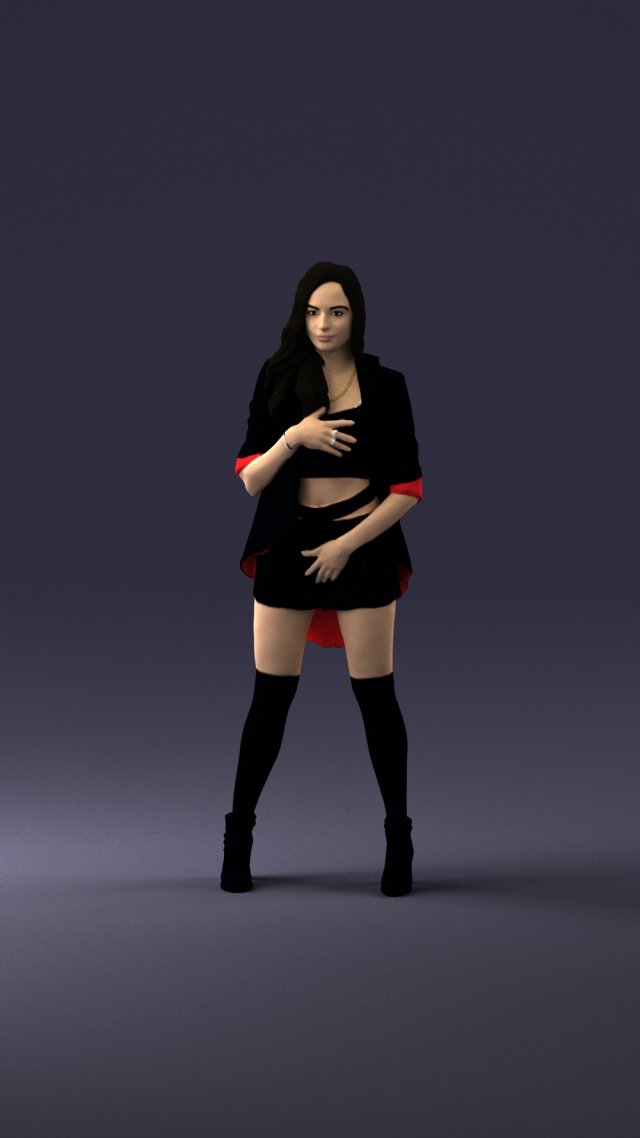 woman in revealing pose 0336 Model 3D .c4d .max .obj .3ds .fbx .stl .blend 