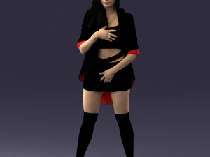 woman in revealing pose 0336 3D Model