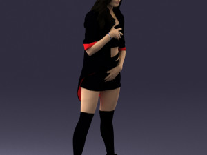 woman in revealing pose 0336 Model 3D