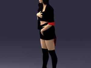 woman in revealing pose 0336 Model 3D