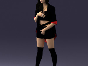 woman in revealing pose 0336 Model 3D