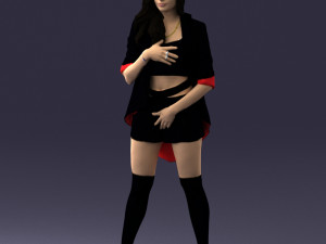 woman in revealing pose 0336 Model 3D