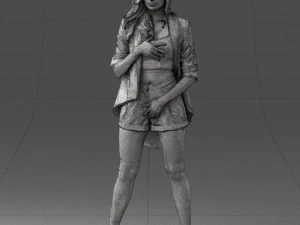 woman in revealing pose 0336 3D Model