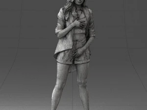 woman in revealing pose 0336 3D Model